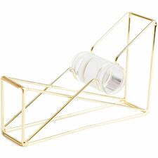U Brands Vena Tape Dispenser 1" Core - Refillable - Easy to Use, Sturdy, Lightweight - Wire Metal - Gold - 1 Each
