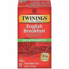 Twinings of London Decaf English Breakfast Black Tea Bag Black Tea - 1.8 oz - 25 / Box