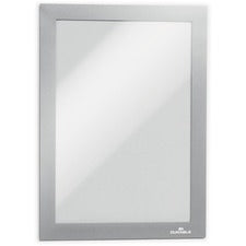 DURABLE DURAFRAME Magnetic Frame 5.50" Holding Width x 8.50" Holding Height - Magnetic, Anti-glare, Four Sided, Sturdy - Plastic - Silver - 2 / Pack