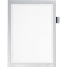 DURABLE DURAFRAME Note Support 8.50" x 11" Media - Polyvinyl Chloride (PVC) - Silver - 1 Each