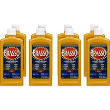 Brasso Metal Polish 8 fl oz (0.3 quart) - Tan Bottle - 8 / Carton