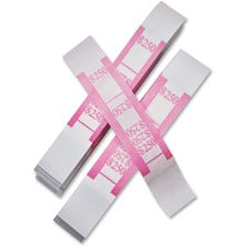 ICONEX SecurIT Currency Straps Total $250 - Color Coded, Sturdy, Adhesive - Kraft Paper - Red - 1000 / Pack