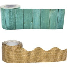 Teacher Created Resources Shabby Chic Border Paper Shabby Chic - Sturdy, Durable - 3" Width x 600" Length - Multicolor - 2 / Set