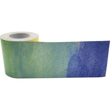 Teacher Created Resources Straight Rolled Border Trim Watercolor - Sturdy, Durable - 3" Width x 600" Length - Multicolor - 1 Roll