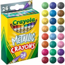 Crayola Metallic Crayons 1.1" Length - Metallic - 24 / Pack
