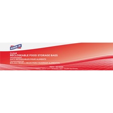 Genuine Joe Food Storage Bags 1 gal Capacity - 11" Length x 10.56" Width x 1.75 mil (44 Micron) Thickness - Zipper Closure - Clear - Food, Beef, Poultry, Vegetables, Seafood - 40/Box - 9 / Carton