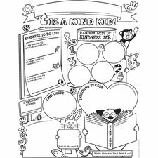 Scholastic 3-6 Class Kindness Personal Poster 9.2" Width x 7" Height - Black, White