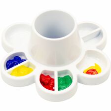 Storex Paint & Water Tray Paint, Water, Art Project - 6" Height x 8.30" Width x 8.30" Length - White - Plastic - 6 / Carton