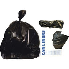Heritage 1.5 Mil Linear Low-Density Polyethylene Dark Can Liners 46" Length x 40" Width x 1.50 mil (38 Micron) Thickness - Low Density - Black - Linear Low-Density Polyethylene (LLDPE) - Office, School, Restaurant, Hotel - 100 / Carton