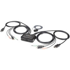 StarTech.com KVM Switchbox 2 Computer(s) - 3840 x 2160 - 4 x USB - 3 x DisplayPort - Desktop