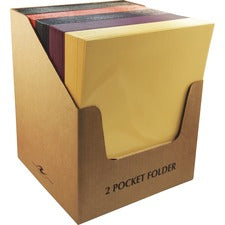 Roaring Spring Letter Pocket Folder 8 1/2" x 11" - 50 Sheets Capacity - 2 Internal Pocket(s) - 12 pt. - Assorted - 100 / Carton