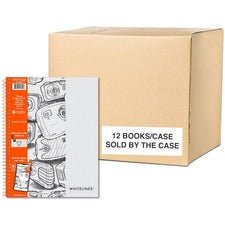 Roaring Spring Wirebound Graph Notebook 70 Sheets - 140 Pages - Printed - Spiral Bound - Both Side Ruling Surface - 20 lb Basis Weight - 75 g/m&#178; Grammage - 11" x 8 1/2" Sheet Size - 0.33" Height x 8.5" Width x 11" Length - Gray Paper - Orange Binding