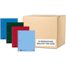 Roaring Spring College Ruled 2 Subject Spiral Notebook 100 Sheets - 200 Pages - Printed - Spiral Bound - Both Side Ruling Surface - Red Margin - 3 Hole(s) - 15 lb Basis Weight - 56 g/m&#178; Grammage - 11" x 9" Sheet Size - 0.50" Height x 9" Width x 11" L