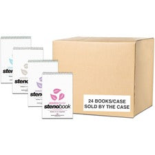 Roaring Spring Enviroshades Recycled Spiral Steno Memo Book 80 Sheets - 160 Pages - Printed - Spiral Bound - Both Side Ruling Surface - Red Margin - 15 lb Basis Weight - 56 g/m&#178; Grammage - 9" x 6" Sheet Size - 1.25" Height x 6" Width x 9" Length - Bl