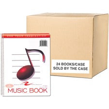 Roaring Spring Music Notebook 32 Sheets - 64 Pages - Printed - Spiral Bound - Both Side Ruling Surface - 32 lb Basis Weight - 119 g/m&#178; Grammage - 11" x 8 1/2" Sheet Size - 0.30" Height x 8.5" Width x 11" Length - White Paper - Board Cover - 24 / Cart