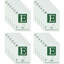 Roaring Spring 5x5 Grid Engineering Pad 100 Sheets - 200 Pages - Printed - Glued - Back Ruling Surface - 3 Hole(s) - 15 lb Basis Weight - 56 g/m&#178; Grammage - 11" x 8 1/2" Sheet Size - 0.33" Height x 8.5" Width x 11" Length - Green Paper - Chipboard Co