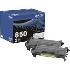 Brother TN-850 Original High Yield Laser Toner Cartridge - Twin-pack - Black - 2 / Box 8000 Pages Black (Per Cartridge)