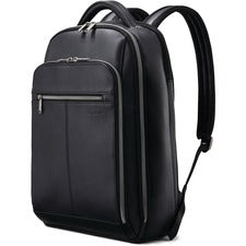 Samsonite Carrying Case (Backpack) for 15.6" Notebook - Black Damage Resistant, Scuff Resistant, Scratch Resistant - Leather Body - Shoulder Strap - 18" Height x 5.5" Width - 1 Each