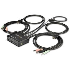StarTech.com 2-Port HDMI KVM Switch with Built-In Cables - USB 4K 60Hz 2 Computer(s) - 1 Local User(s) - 3840 x 2160 - 4 x USB - 2 x HDMI