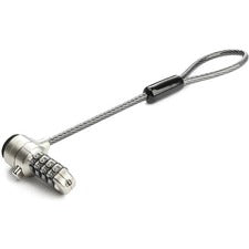 StarTech.com Universal Laptop Cable Lock Expansion Loop - 6" (15cm) 6" Cable - Resettable - 4-digit - Combination Lock - Silver, Black - Vinyl Coated Steel, Zinc Alloy - For Notebook, Tablet, Docking Station - TAA Compliant