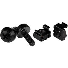 StarTech.com Nut and Screw Cage Nut, Mounting Screw - Steel - Matte Black - 50 / Pack - TAA Compliant