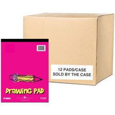 Roaring Spring Kid's Drawing Sketch Pad 40 Sheets - 80 Pages - Plain - Glued/Tapebound - Plain Front Ruling - 20 lb Basis Weight - 75 g/m&#178; Grammage - 12" x 9" Sheet Size - 0.25" Height x 9" Width x 12" Length - White Paper - Black Binding - Red Kids