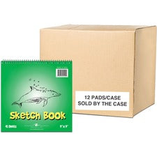 Roaring Spring Kid's Spiral Art Sketch Book 40 Sheets - 80 Pages - Plain - Spiral Bound - Plain Front Ruling - 20 lb Basis Weight - 75 g/m&#178; Grammage - 9" x 9" Sheet Size - 0.25" Height x 9" Width x 9" Length - White Paper - Green Kids Chipboard Cover
