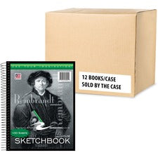 Roaring Spring Rembrandt SketchBook 100 Sheets - 200 Pages - Plain - Twin Wirebound - Plain Front Ruling - 20 lb Basis Weight - 75 g/m&#178; Grammage - Letter - 11" x 8 1/2" Sheet Size - 0.75" Height x 8.5" Width x 11" Length - White Paper - Rembrandt Boa