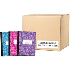 Roaring Spring Colored Flex Cover Composition Book 80 Sheets - 160 Pages - Printed - Sewn/Tapebound - Both Side Ruling Surface - Red Margin - 15 lb Basis Weight - 56 g/m&#178; Grammage - 10 1/4" x 7 7/8" Sheet Size - 0.50" Height x 7.9" Width x 10.3" Leng