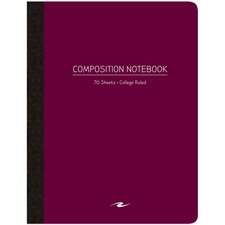 Roaring Spring College Ruled Flexible Poly Cover Composition Book 70 Sheets - 140 Pages - Printed - Sewn/Tapebound - Both Side Ruling Surface - Red Margin - 15 lb Basis Weight - 56 g/m&#178; Grammage - 9 3/4" x 7 1/2" Sheet Size - 0.33" Height x 7.5" Widt