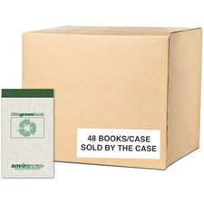 Roaring Spring EnviroNotes Little Green Book 60 Sheets - 120 Pages - Printed - Sewn/Tapebound - Both Side Ruling Surface - 15 lb Basis Weight - 56 g/m&#178; Grammage - 5" x 3" Sheet Size - 0.25" Height x 3" Width x 5" Length - White Paper - Green Binding