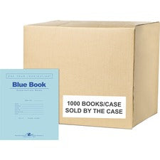Roaring Spring Blue Examination Book 6 Sheets - 12 Pages - Printed - Stapled - Both Side Ruling Surface - Wide Ruled Front Ruling - 0.34" Ruled - Red Margin - 15 lb Basis Weight - 56 g/m&#178; Grammage - 8 1/2" x 7" Sheet Size - 0.03" Height x 7" Width x