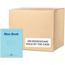 Roaring Spring Blue Examination Book 6 Sheets - 12 Pages - Printed - Stapled - Both Side Ruling Surface - Wide Ruled Front Ruling - 0.34" Ruled - Red Margin - 15 lb Basis Weight - 56 g/m&#178; Grammage - Letter - 11" x 8 1/2" Sheet Size - 0.03" Height x 8