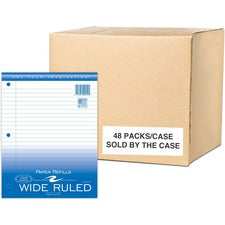 Roaring Spring Filler Paper 100 Sheets - 200 Pages - Printed - Ring - Both Side Ruling Surface - Red Margin - 3 Hole(s) - 15 lb Basis Weight - 56 g/m&#178; Grammage - 10 1/2" x 8" Sheet Size - 0.33" Height x 8" Width x 10.5" Length - White Paper - 48 / Ca
