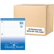 Roaring Spring College Ruled Filler Paper 100 Sheets - 200 Pages - Printed - Both Side Ruling Surface - Red Margin - 3 Hole(s) - 15 lb Basis Weight - 56 g/m&#178; Grammage - 11" x 8 1/2" Sheet Size - 0.30" Height x 8.5" Width x 11" Length - White Paper -