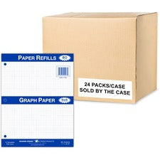 Roaring Spring Graph Filler Paper 80 Sheets - 160 Pages - Printed - Both Side Ruling Surface - 3 Hole(s) - 15 lb Basis Weight - 56 g/m&#178; Grammage - 11" x 8 1/2" Sheet Size - 0.30" Height x 8.5" Width x 11" Length - White Paper - 24 / Carton
