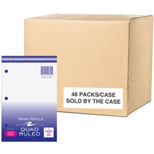 Roaring Spring 5x5 Graph Ruled Loose Leaf Filler Paper 100 Sheets - 200 Pages - Printed - Ring - Both Side Ruling Surface - Red Margin - 3 Hole(s) - 15 lb Basis Weight - 56 g/m&#178; Grammage - 8 1/2" x 5 1/2" Sheet Size - 0.33" Height x 5.5" Width x 8.5"