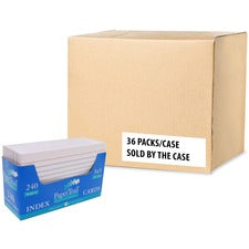 Roaring Spring PaperTrail Ruled Index Cards (240 Count) with Tray 240 Sheets - 480 Pages - Printed - Front Ruling Surface - 43 lb Basis Weight - 160 g/m&#178; Grammage - 5" x 3" Sheet Size - 5" Height x 3" Width x 1.5" Length - White Paper - 240/Tray - 36