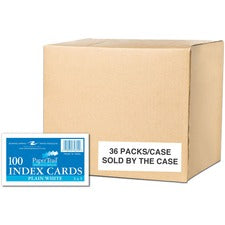 Roaring Spring PaperTrail Unruled Index Cards 100 Sheets - 200 Pages - Plain - 43 lb Basis Weight - 160 g/m&#178; Grammage - 5" x 3" Sheet Size - 0.75" Height x 5" Width x 3" Length - White Paper - 100/Pack - 36 / Carton