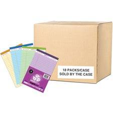 Roaring Spring EnviroShades Legal Pad 40 Sheets - 80 Pages - Printed - Stapled/Tapebound - Both Side Ruling Surface - Double Line Red Margin - 15 lb Basis Weight - 56 g/m&#178; Grammage - 8" x 5" Sheet Size - 1" Height x 5" Width x 8" Length - Orchid, Blu