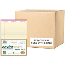 Roaring Spring EnviroShades Colored Legal Pad 50 Sheets - 100 Pages - Printed - Stapled/Tapebound - Both Side Ruling Surface - Double Line Red Margin - 15 lb Basis Weight - 56 g/m&#178; Grammage - 11 3/4" x 8 1/2" Sheet Size - 2.25" Height x 8.5" Width x