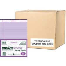 Roaring Spring EnviroShades Colored Legal Pad 50 Sheets - 100 Pages - Printed - Stapled/Tapebound - Both Side Ruling Surface - Double Line Red Margin - 15 lb Basis Weight - 56 g/m&#178; Grammage - 11 3/4" x 8 1/2" Sheet Size - 2.25" Height x 8.5" Width x