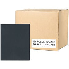 Roaring Spring Letter Pocket Folder 8 1/2" x 11" - 50 Sheets Capacity - 2 Internal Pocket(s) - 11 pt. - Black - 25/Box - 10 / Carton