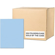 Roaring Spring Letter Pocket Folder 8 1/2" x 11" - 50 Sheets Capacity - 2 Internal Pocket(s) - 11 pt. - Light Blue - 25/Box - 10 / Carton