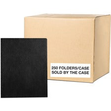 Roaring Spring Letter Fastener Folder 8 1/2" x 11" - 50 Sheets Capacity - 3 x Prong Fastener(s) - 2 Internal Pocket(s) - 11 pt. - Black - 250 / Carton