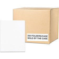 Roaring Spring Letter Fastener Folder 8 1/2" x 11" - 50 Sheets Capacity - 3 x Prong Fastener(s) - 2 Internal Pocket(s) - 11 pt. - White - 250 / Carton