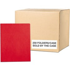 Roaring Spring Letter Fastener Folder 8 1/2" x 11" - 50 Sheets Capacity - 3 x Prong Fastener(s) - 2 Internal Pocket(s) - 11 pt. - Red - 250 / Carton