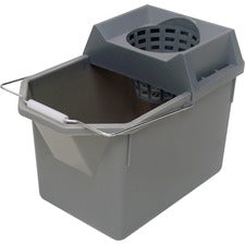 Rubbermaid Commercial Pail & Mop Strainer Combo Pack 3.75 gal - Light Weight, Durable, Stackable, Handle - 12" x 10.5" - Plastic, Tubular Steel - Steel Gray - 6 / Carton