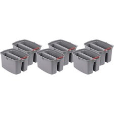 Rubbermaid Commercial 19 QT Double Pail 4.75 gal - Handle - 10" x 14.5" - Plastic - Gray - 6 / Carton