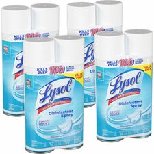 Lysol Crisp Linen Disinfectant Spray Ready-To-Use - 19 oz (1.19 lb) to - Crisp Linen Scent - Clear - 2/Pack - 4 / Carton